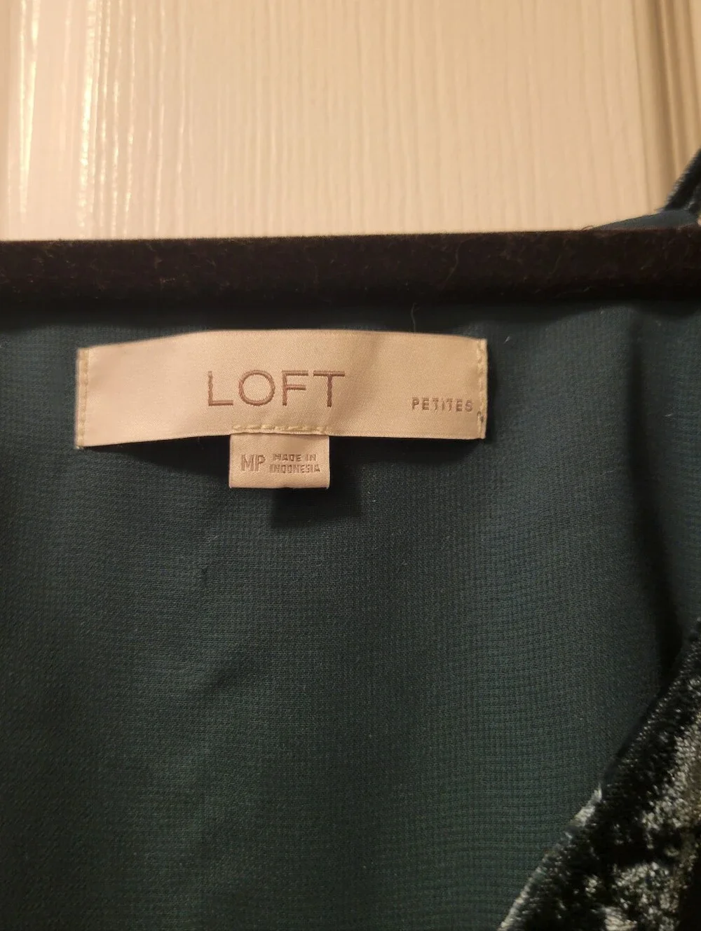 LOFT Teal Velvet V-Neck Slip Cami